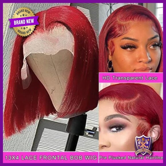 Human Hair Lace Front Wig Glueless Pre Plucked 8 Inch Straight Bob main image 6